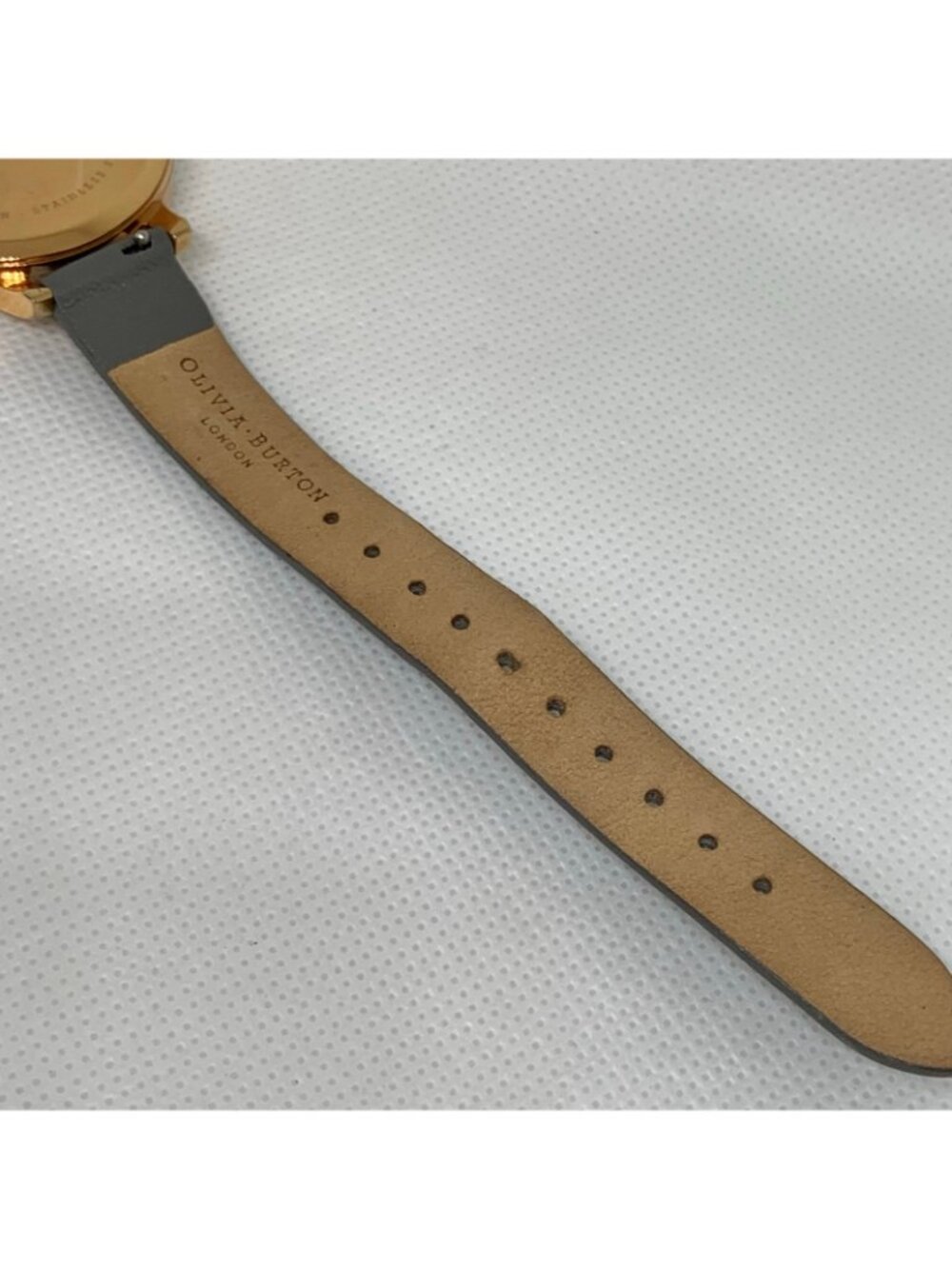 Olivia Burton women watch grey floral dial rose gold tone 38mm leather running - Picture 7 of 8